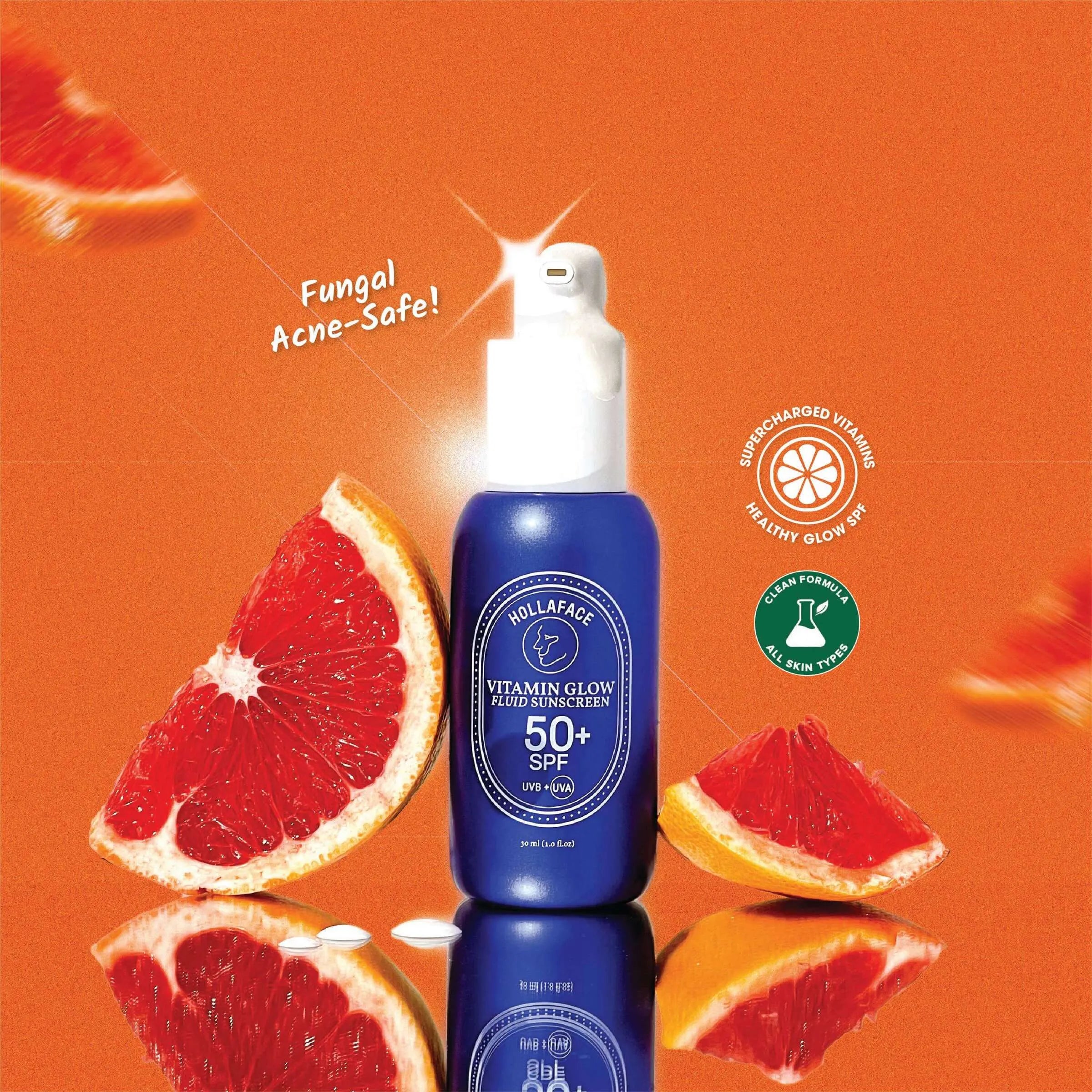 Hollaface Vitamin Glow Fluid Sunscreen SPF50+ Broad Spectrum (Blueprint Edition)