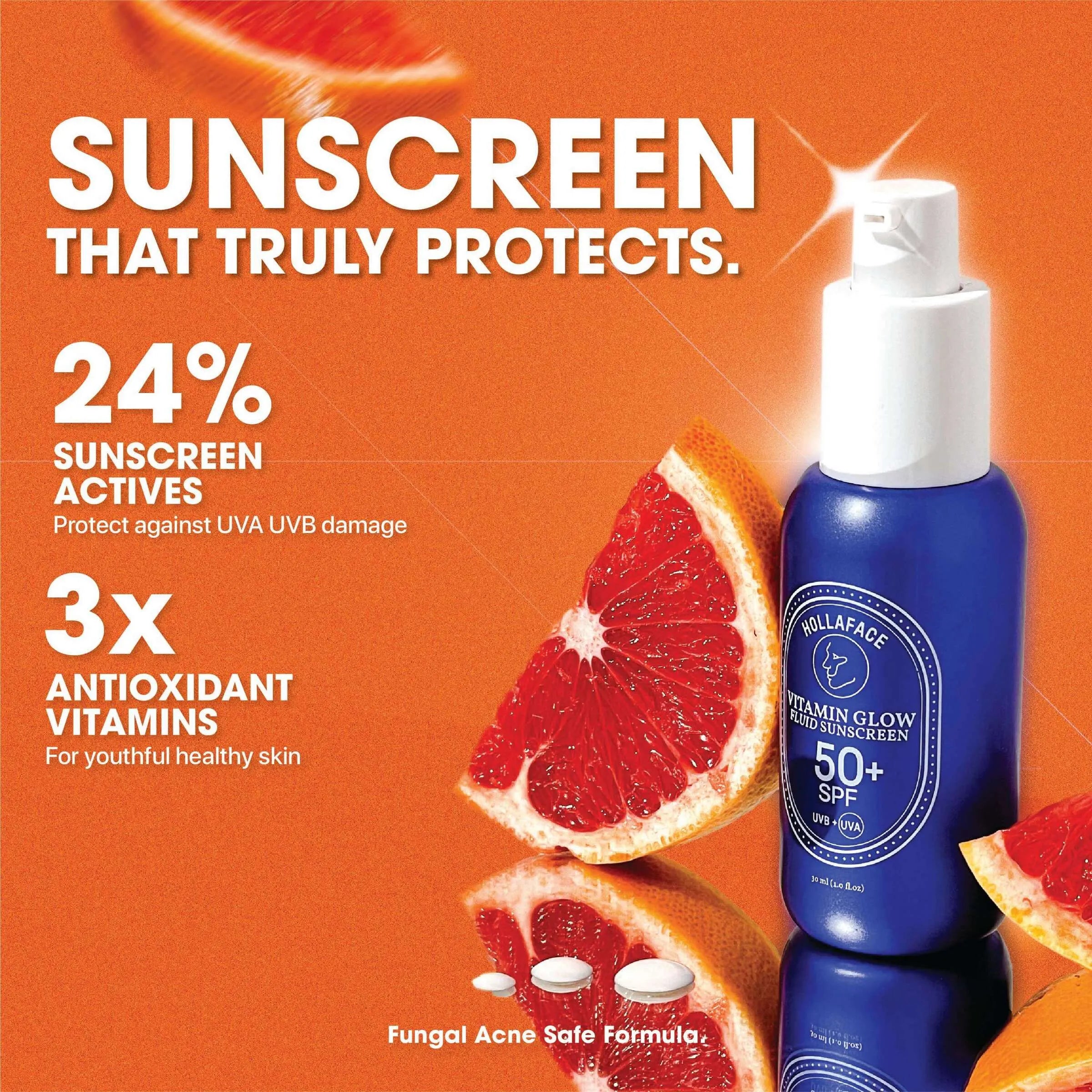 Hollaface Vitamin Glow Fluid Sunscreen SPF50+ Broad Spectrum (Blueprint Edition)