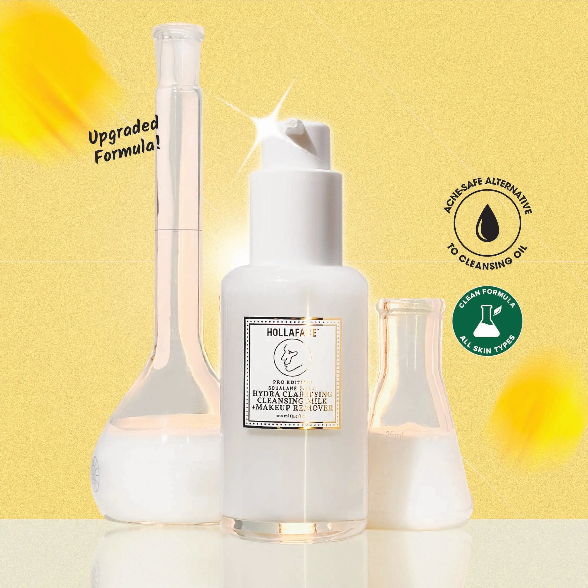 Hollaface Squalane 2-In-1 Hydra Clarifying Cleansing Milk + Makeup Remover (Pro Edition)