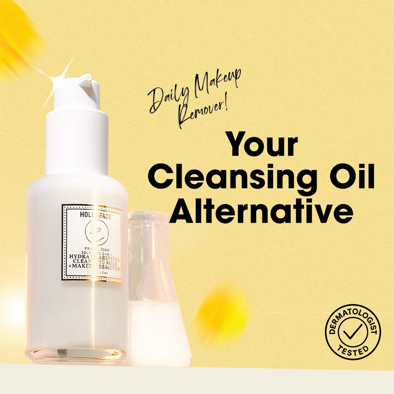 Hollaface Squalane 2-In-1 Hydra Clarifying Cleansing Milk + Makeup Remover (Pro Edition)