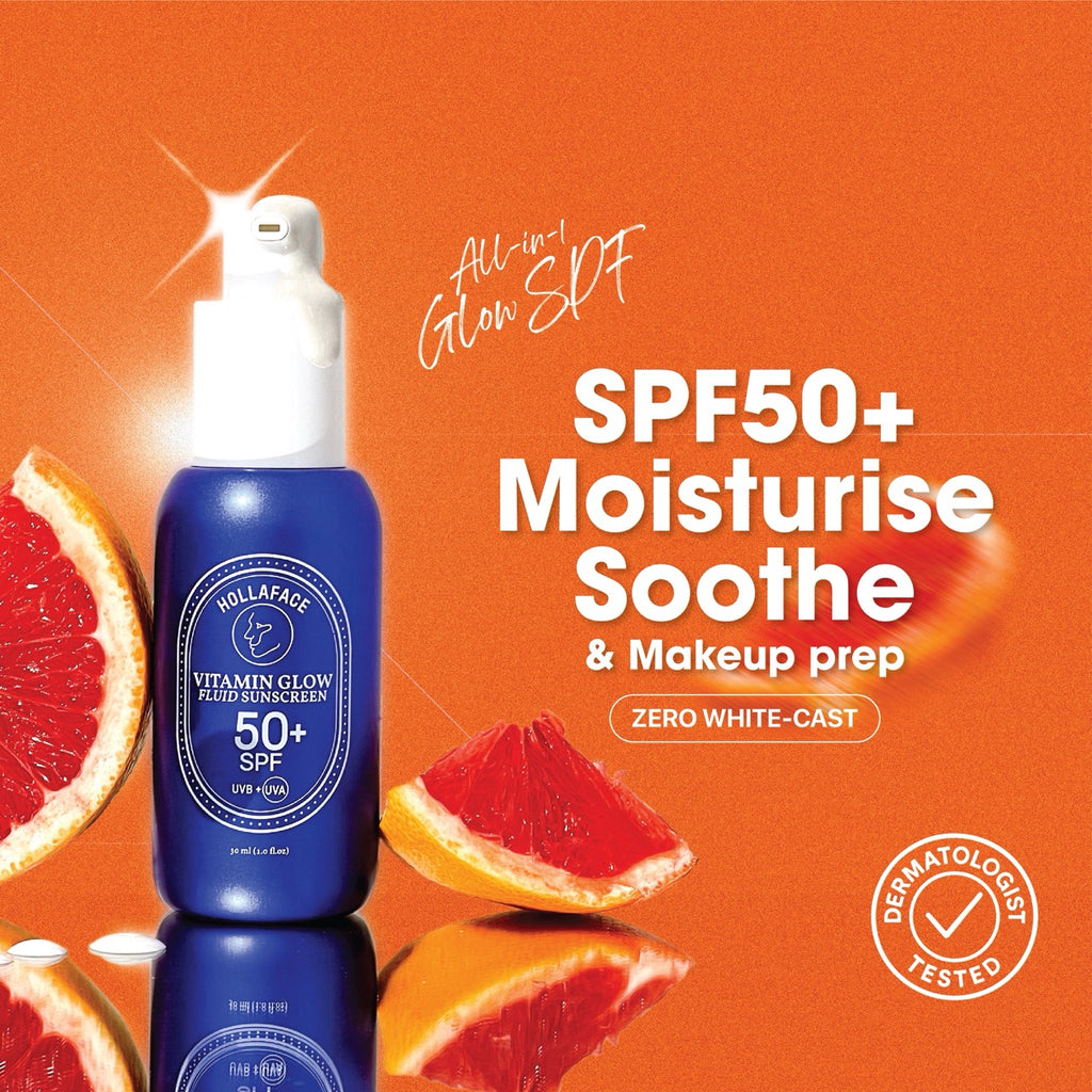 Hollaface Vitamin Glow Fluid Sunscreen SPF50+ Broad Spectrum (Blueprint Edition)