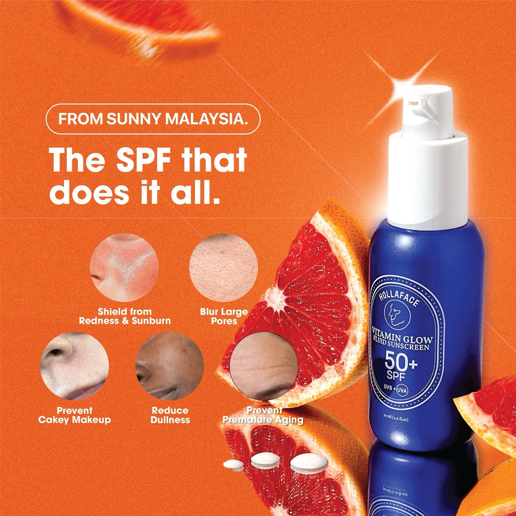 Hollaface Vitamin Glow Fluid Sunscreen SPF50+ Broad Spectrum (Blueprint Edition)