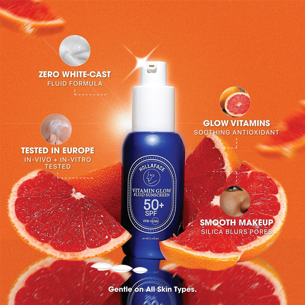 Hollaface Vitamin Glow Fluid Sunscreen SPF50+ Broad Spectrum (Blueprint Edition)