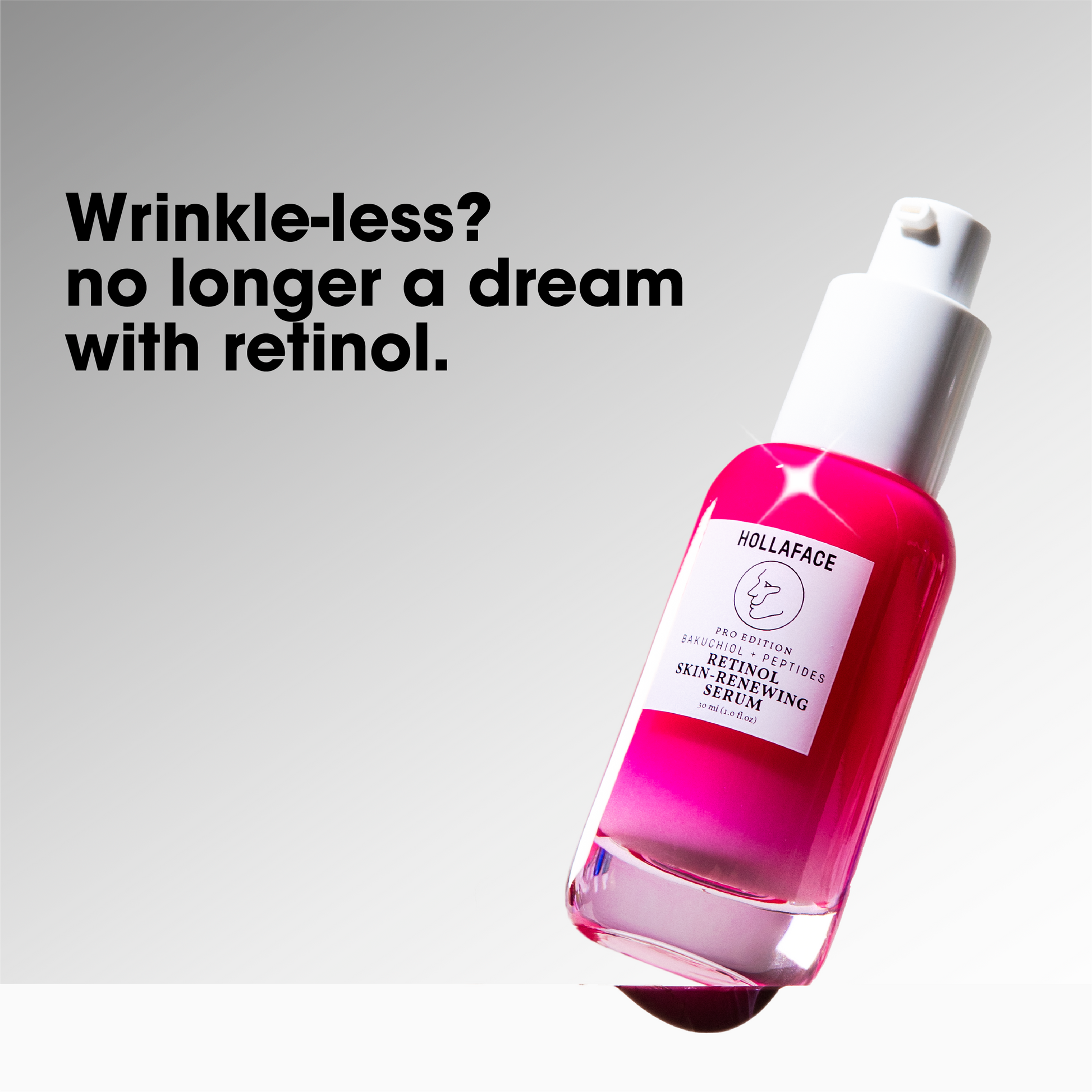 Hollaface Retinol Skin-Renewing Serum (with Bakuchiol + Peptides) (Pro Edition)