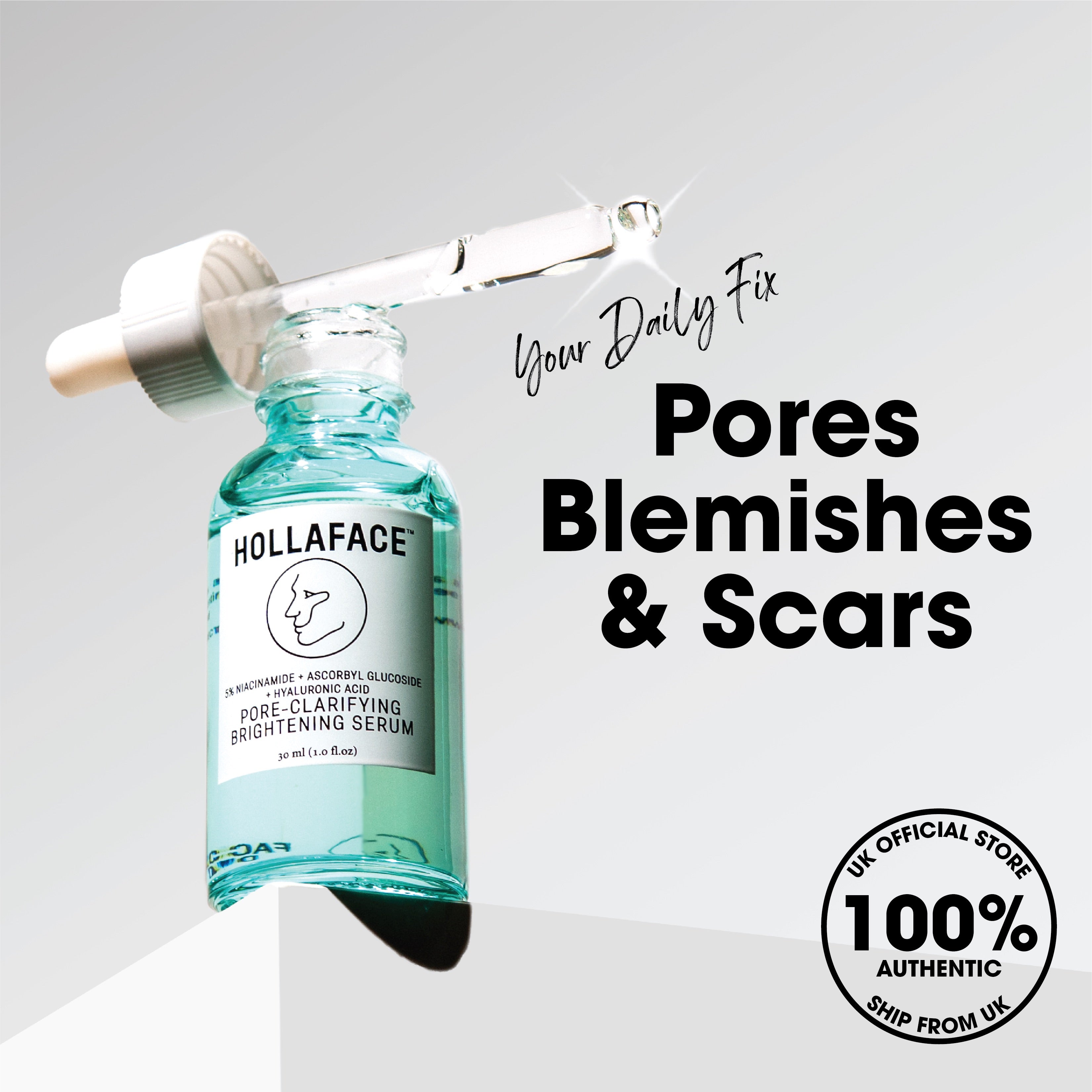 Hollaface Pore-Clarifying Brightening Serum (5% Niacinamide + Ascorbyl