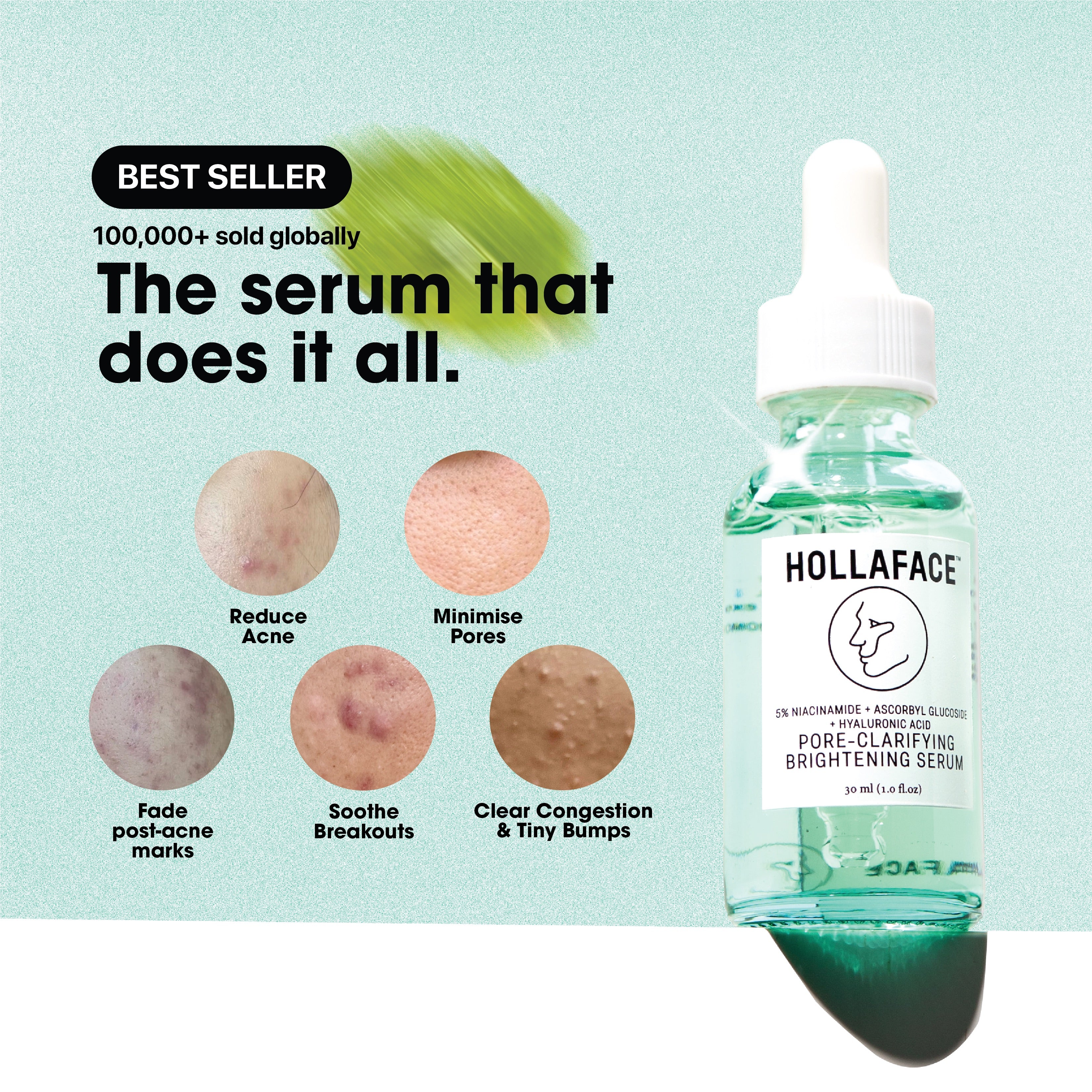 Hollaface Pore-Clarifying Brightening Serum (5% Niacinamide + Ascorbyl Glucoside) (Blueprint Edition)