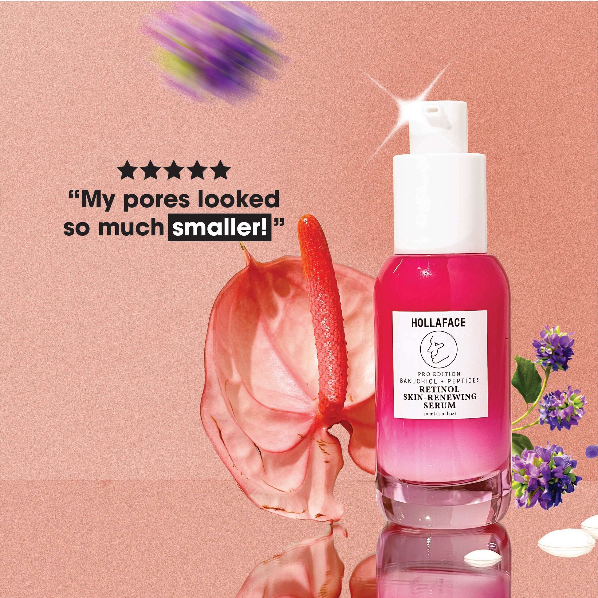 Hollaface Retinol Skin-Renewing Serum (with Bakuchiol + Peptides) (Pro Edition)