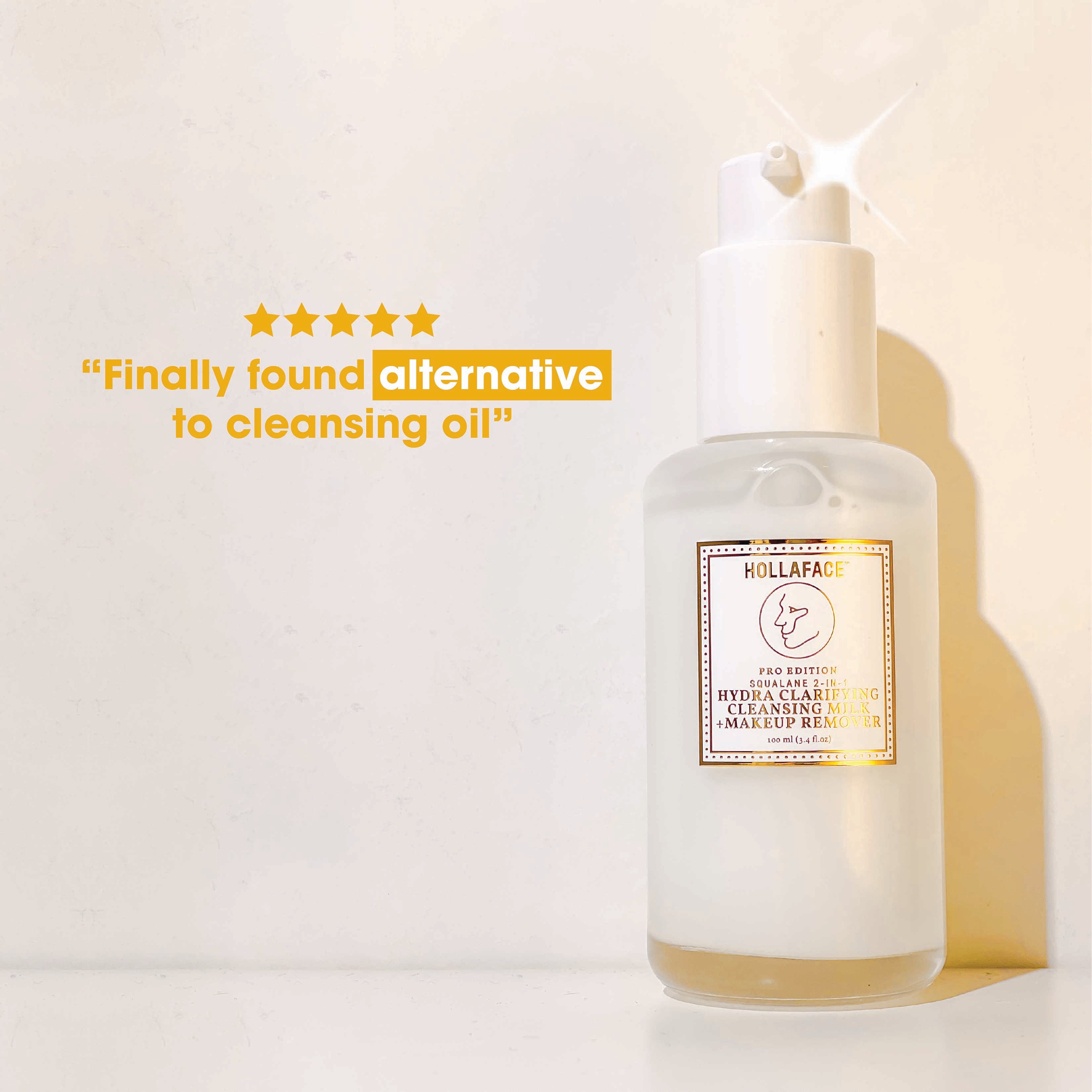 Hollaface Squalane 2-In-1 Hydra Clarifying Cleansing Milk + Makeup Remover (Pro Edition)