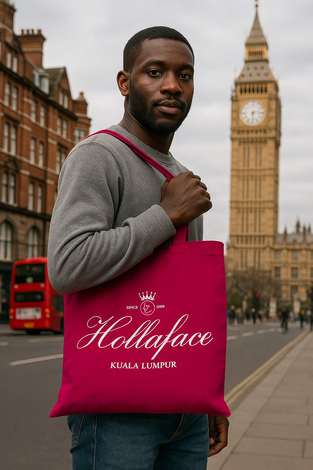 HOLLAFACE KUALA LUMPUR LIMITED EDITION MAGENTA TOTE BAG