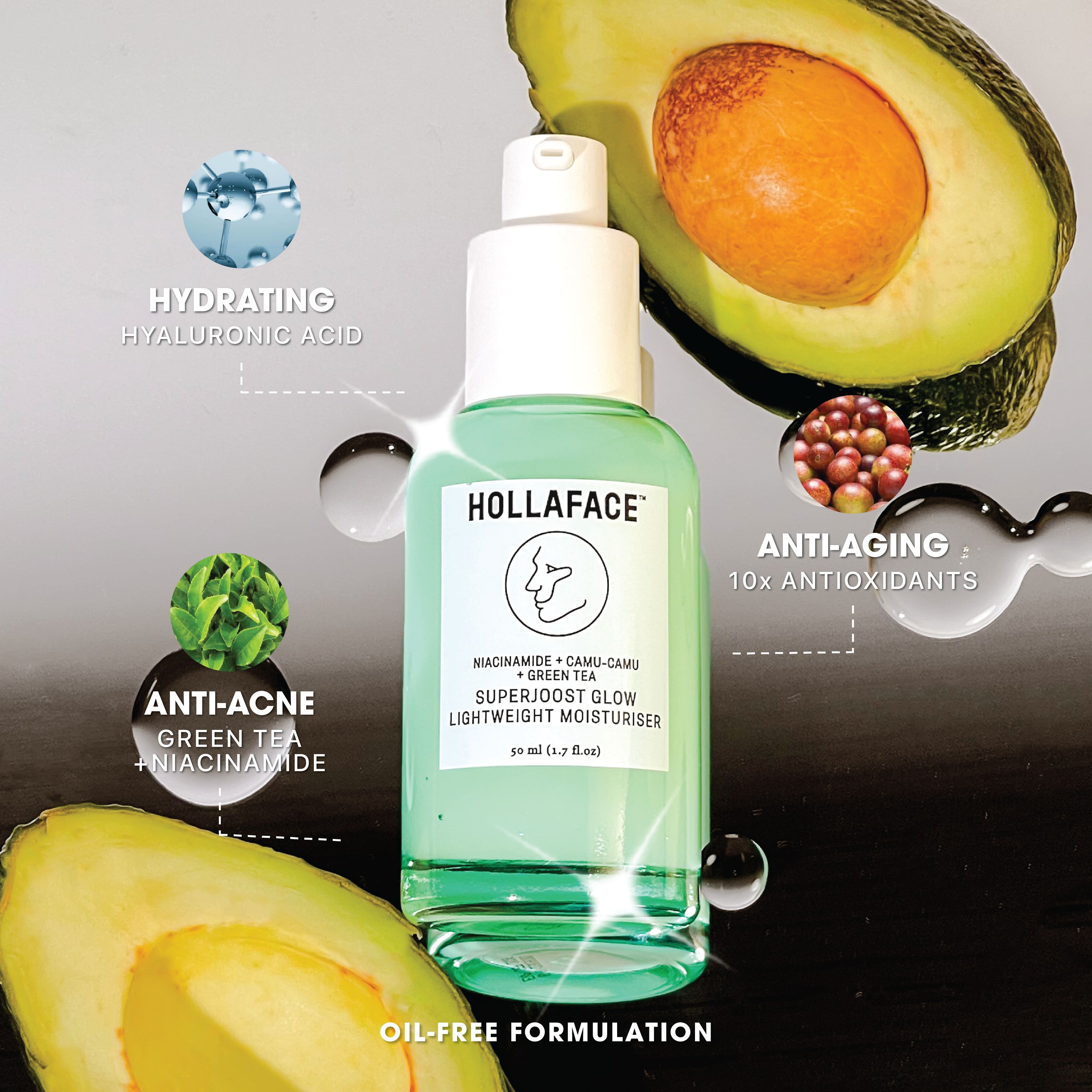 Hollaface SuperJoost Glow Lightweight Moisturiser (Blueprint Edition)(50mL)